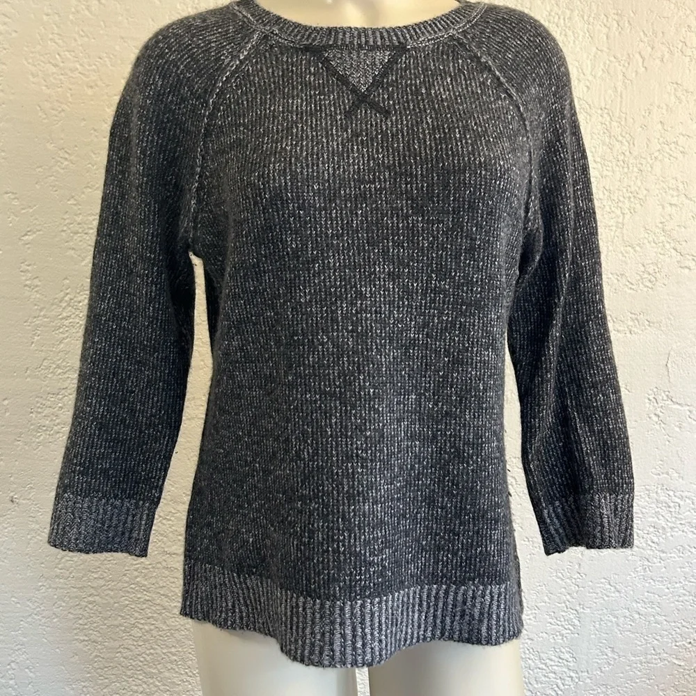 AQUA 100% cashmere heather grey sweater MED